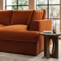 Right Hand Chaise 4 Seater Corner Sofa in Burnt Orange Velvet - August 