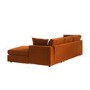 Right Hand Chaise 4 Seater Corner Sofa in Burnt Orange Velvet - August 