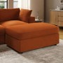 Large Burnt Orange Velvet Footstool - August