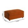 Large Burnt Orange Velvet Footstool - August