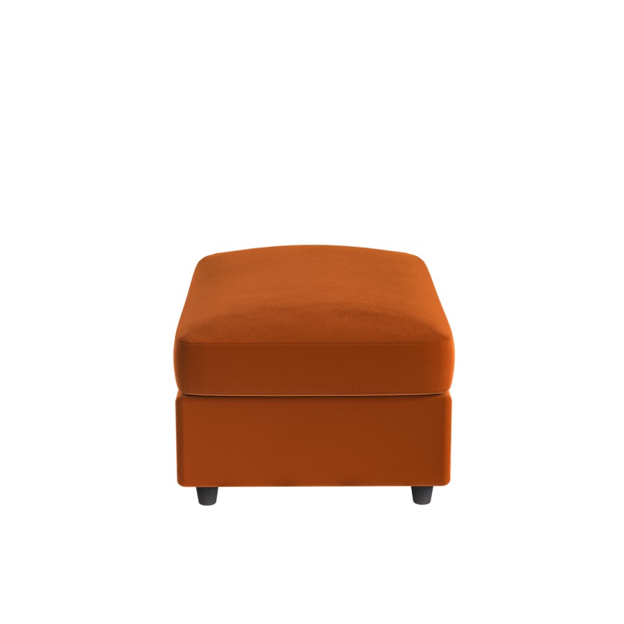 Large Burnt Orange Velvet Footstool - August