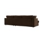 Large Chocolate Brown Velvet Right Hand 4 Seater Chaise Corner Sofa - August