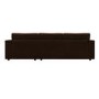 Large Chocolate Brown Velvet Right Hand 4 Seater Chaise Corner Sofa - August