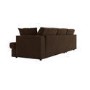 Large Chocolate Brown Velvet Left Hand 4 Seater Chaise Corner Sofa - August