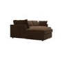 Large Chocolate Brown Velvet Left Hand 4 Seater Chaise Corner Sofa - August