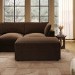 Large Chocolate Brown Velvet Footstool - August