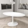 White Tulip Oval 170cm Dining Table in Gloss - Seats 6 - Aura