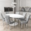 GRADE A1 - White Tulip Oval 170cm Dining Table in Gloss - Seats 6 - Aura
