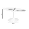 GRADE A2 - White Tulip Oval 170cm Dining Table in Gloss - Seats 6 - Aura