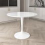 Small Round White High Gloss Dining Table - Seats 4 - Aura