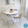 Small Round White High Gloss Dining Table - Seats 4 - Aura