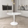 Small Round White High Gloss Dining Table - Seats 4 - Aura