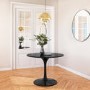 GRADE A1 - Black Round High Gloss 100cm Dining Table - Seats 4 - Aura