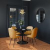Black Round High Gloss 100cm Dining Table - Seats 4 - Aura