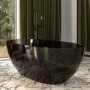 Black Freestanding Double Ended Transparent Resin Bath 1700 x 750mm - Aurea