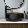 Black Round Transparent Resin Countertop Basin 400mm - Aurea