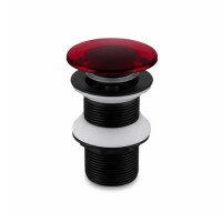 Red Transparent Click Clack Unslotted Basin Waste - Aurea