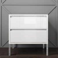 Austin White High Gloss 2 Drawer Bedside Cabinet