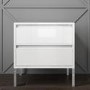 Austin White High Gloss 2 Drawer Bedside Cabinet
