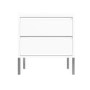 Austin White High Gloss 2 Drawer Bedside Cabinet