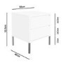 Austin White High Gloss 2 Drawer Bedside Cabinet