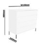 Austin White High Gloss 4 Chest of Drawers