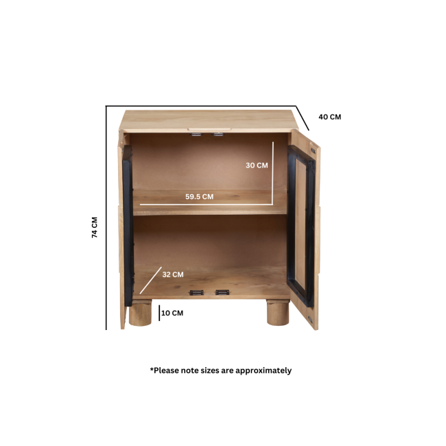 Solid Mango Wood Small Sideboard - Austin