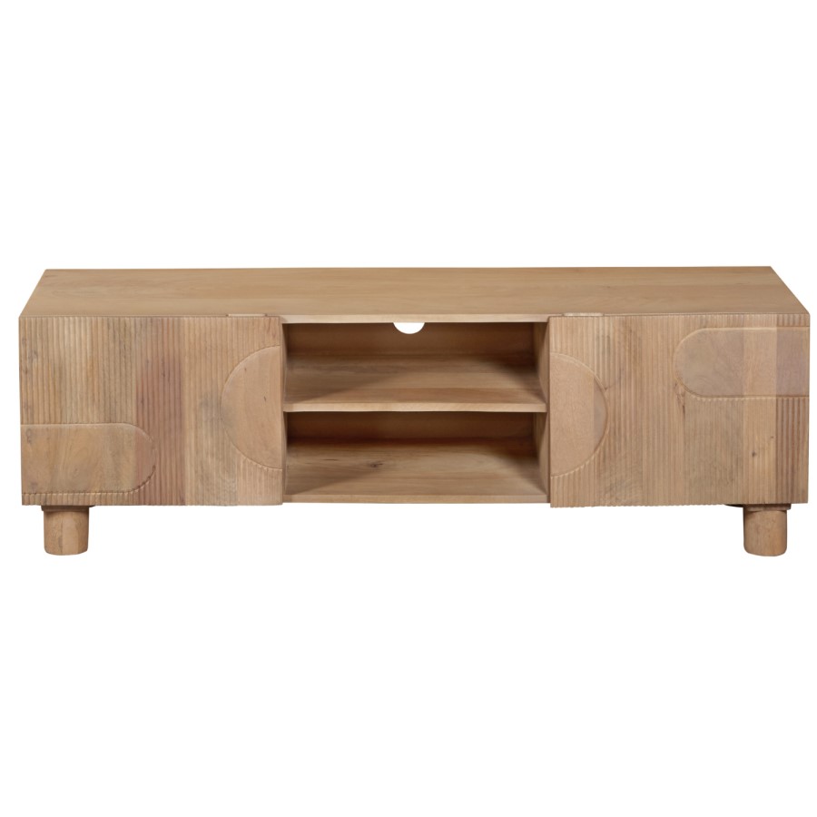 Large Solid Mango Wood TV Stand with Storage - TV's up to 60" - Austin