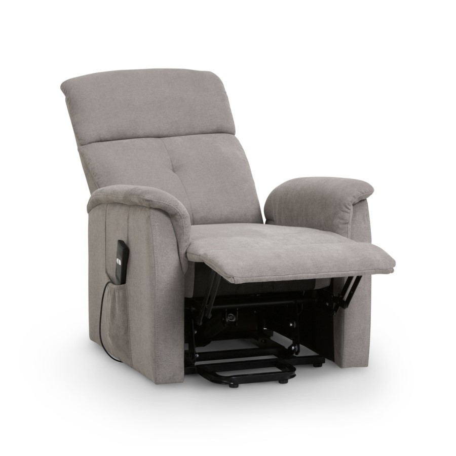 Recliner Chair with Rise Function in Beige Fabric - Ava Julian Bowen