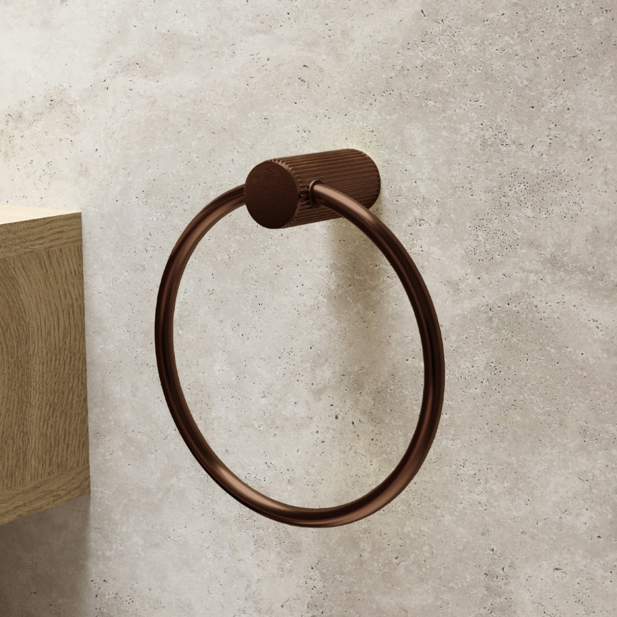 Bronze Knurled Towel Ring - Arissa