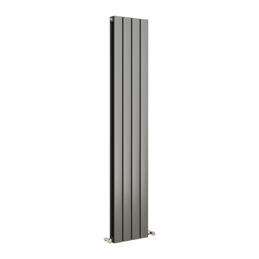 Eco Eleganza Anthracite Vertical Flat Designer Aluminium Radiator 1600x300mm Double Panel 2699 BTU