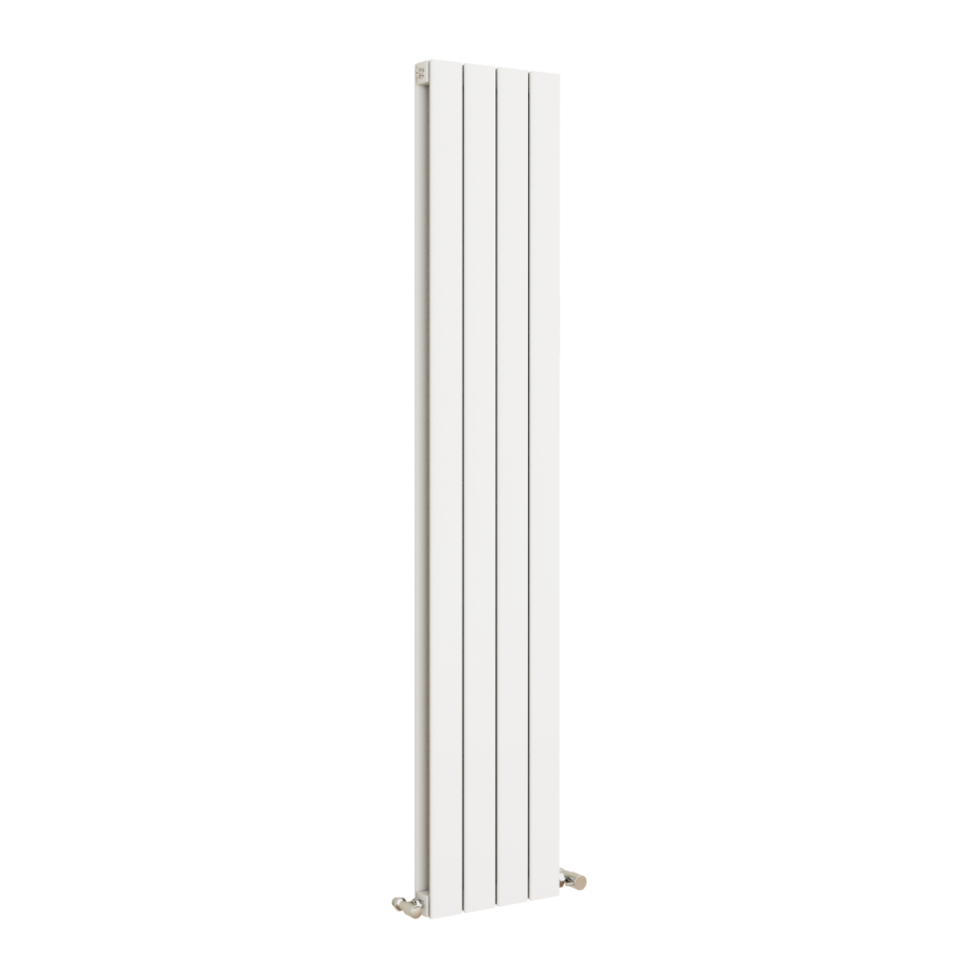 Eco Eleganza White Vertical Flat Designer Aluminium Radiator 1600x300mm Double Panel 2699 BTU