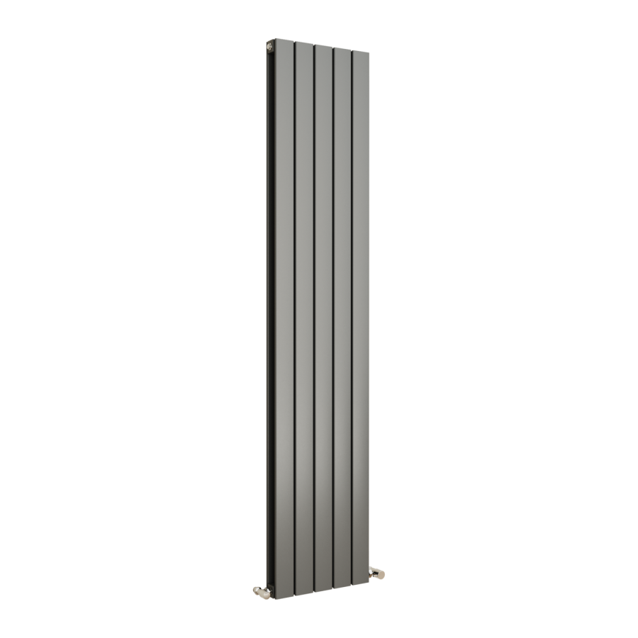 Eco Eleganza Anthracite Vertical Flat Designer Aluminium Radiator 1800x375mm Double Panel 3660 BTU