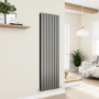 Eco Eleganza Anthracite Vertical Flat Designer Aluminium Radiator 1800x525mm Double Panel 5124 BTU