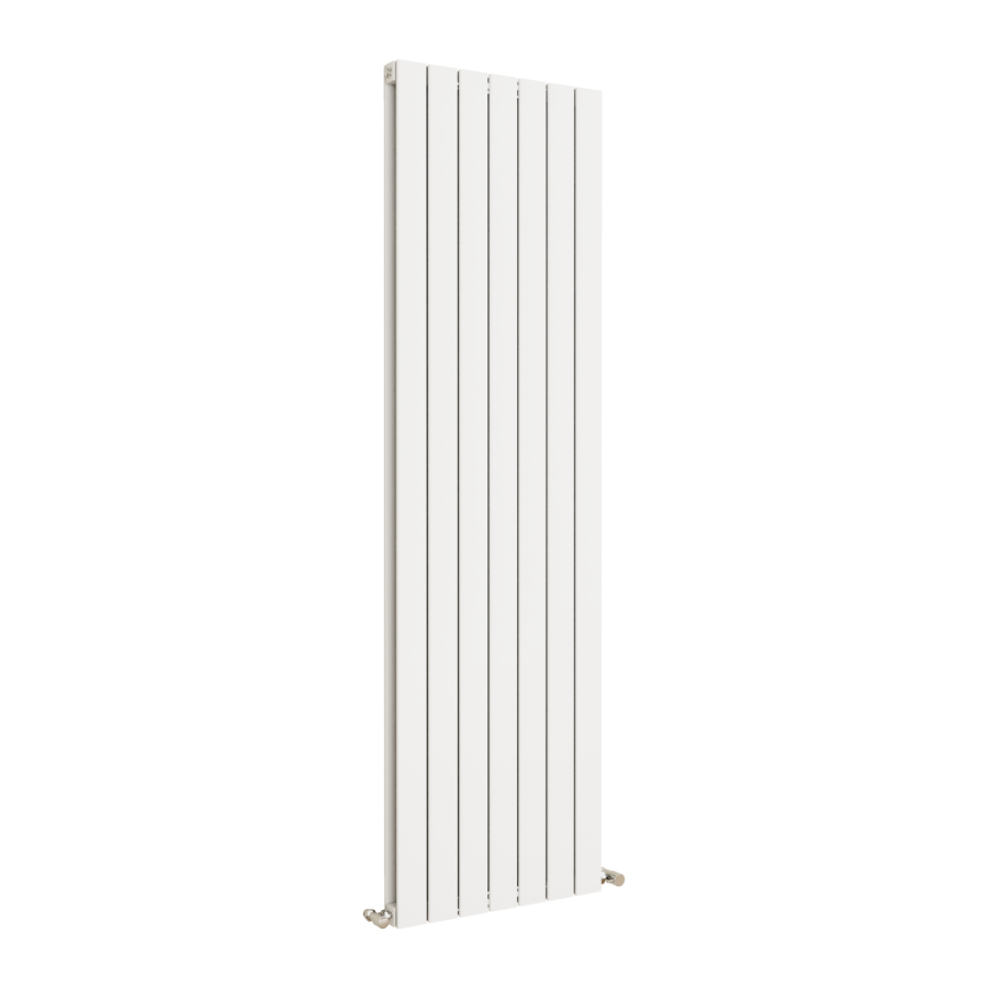 Eco Eleganza White Vertical Flat Designer Aluminium Radiator 1800x525mm Double Panel 5124 BTU