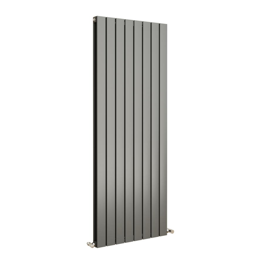 Eco Eleganza Anthracite Vertical Flat Designer Aluminium Radiator 1600x600mm Double Panel 5398 BTU