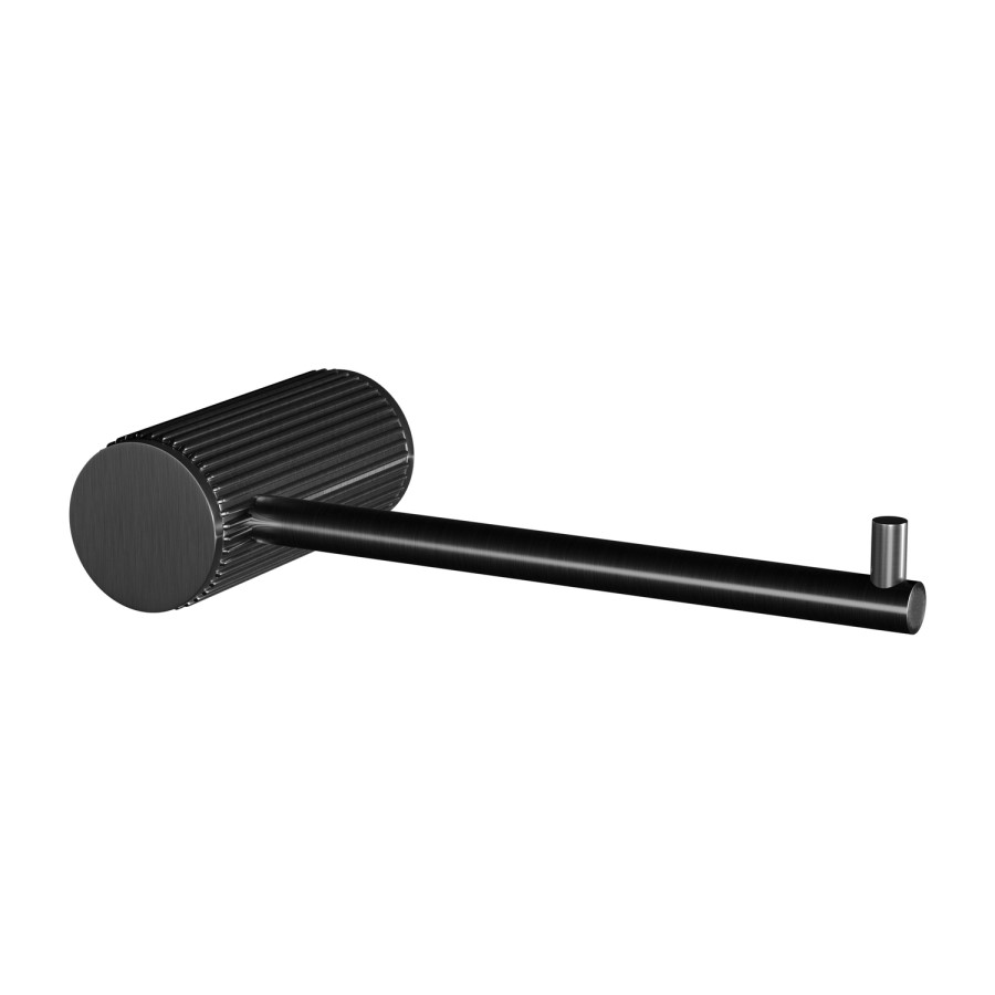 Gunmetal Knurled Toilet Roll Holder - Arissa