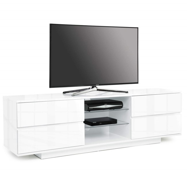 Ex Display - MDA Designs Avitus TV Cabinet in White High Gloss - up to 65 inch