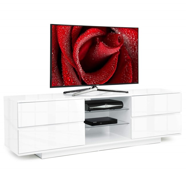 Ex Display - MDA Designs Avitus TV Cabinet in White High Gloss - up to 65 inch