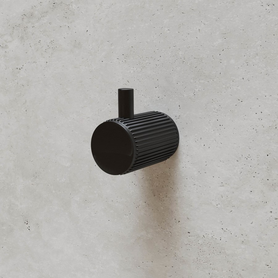 Black Knurled Towel Hook- Arissa