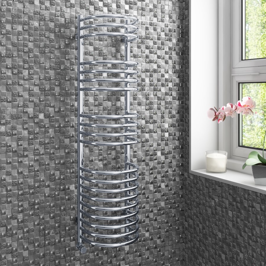 Chrome Bathroom Towel Radiator - 1200 x 320mm