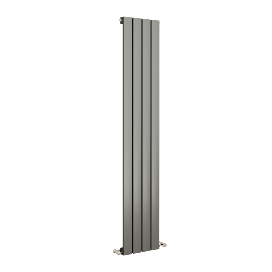 Eco Eleganza Anthracite Vertical Flat Designer Aluminium Radiator 1600x300mm Single Panel 2036 BTU