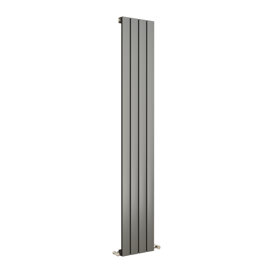 Eco Eleganza Anthracite Vertical Flat Designer Aluminium Radiator 1800x300mm Single Panel 2258 BTU