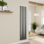 Eco Vivante Anthracite Vertical Wave Designer Aluminium Radiator 1800x374mm Single Panel 3005 BTU