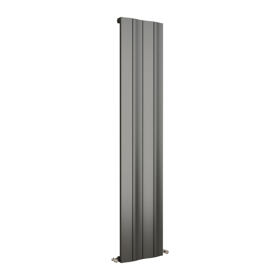 Eco Vivante Anthracite Vertical Wave Designer Aluminium Radiator 1800x374mm Single Panel 3005 BTU