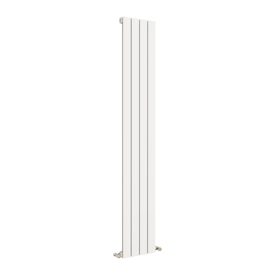 Eco Eleganza White Vertical Flat Designer Aluminium Radiator 1800x300mm Single Panel 2258 BTU