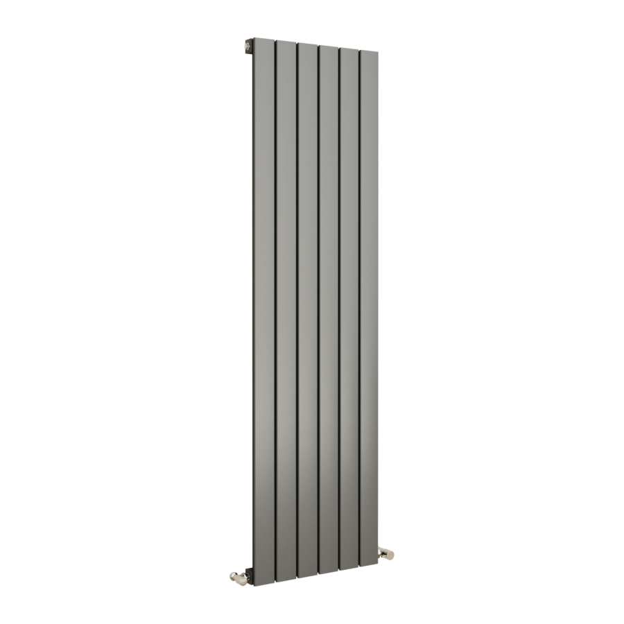 Eco Eleganza Anthracite Vertical Flat Designer Aluminium Radiator 1600x450mm Single Panel 3055 BTU