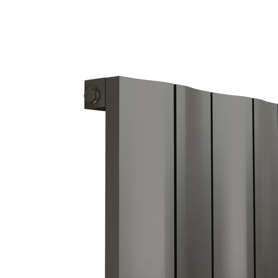 Eco Vivante Anthracite Vertical Wave Designer Aluminium Radiator 1800x565mm Single Panel 4508 BTU