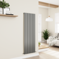 Eco Eleganza Anthracite Vertical Flat Designer Aluminium Radiator 1600x525mm Single Panel 3564 BTU