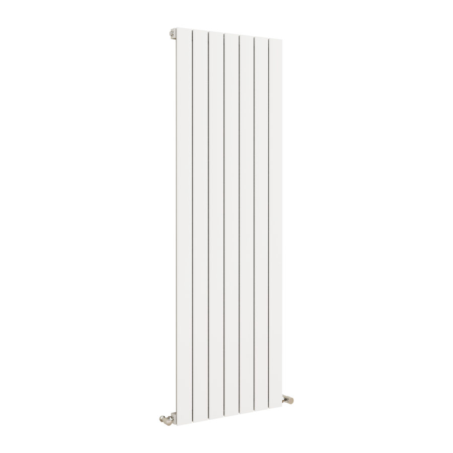 Eco Eleganza White Vertical Flat Designer Aluminium Radiator 1600x525mm Single Panel 3564 BTU